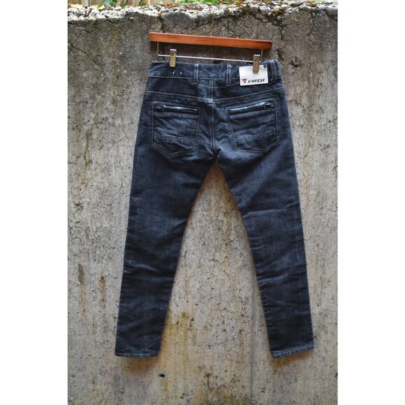 Dainese Slim Fit Motorcycle Denim Jeans Black/Charcoal Protective Riding Pants - Picture 2 of 4